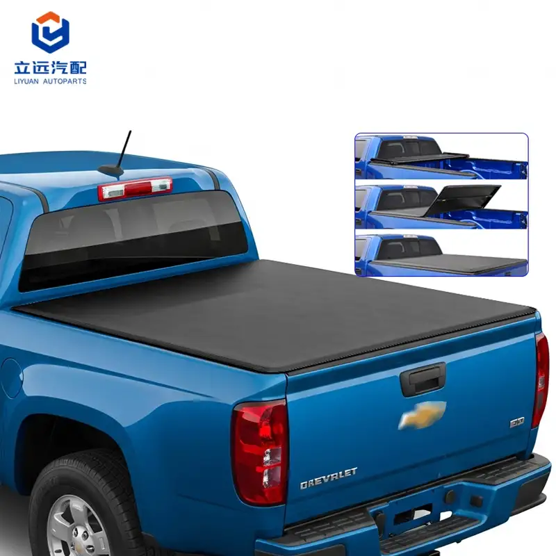 GMC شیورلیٹ کے لیے نرم Vinyl Tri-fold Tonneau Cover